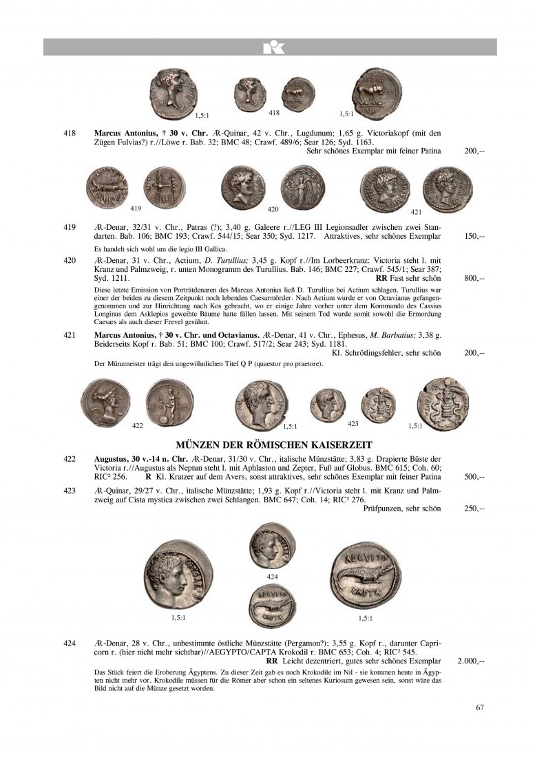  Künker (Osnabrück) 104 (2005) Münzen aus der Welt der Antike - Kelten Griechen Römer Byzanz   