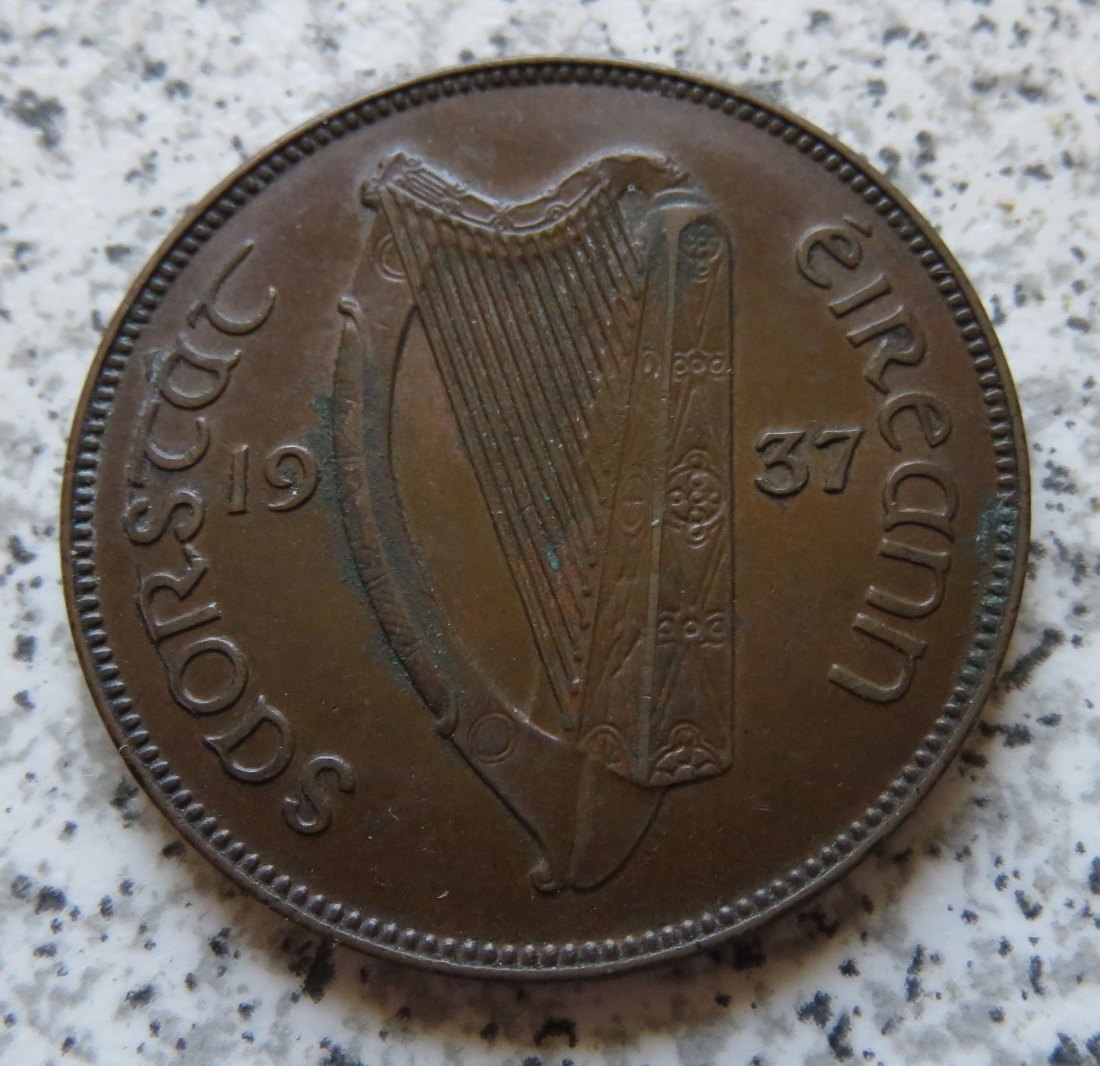  Irland One Penny 1937 / 1 Penny 1937, besser   