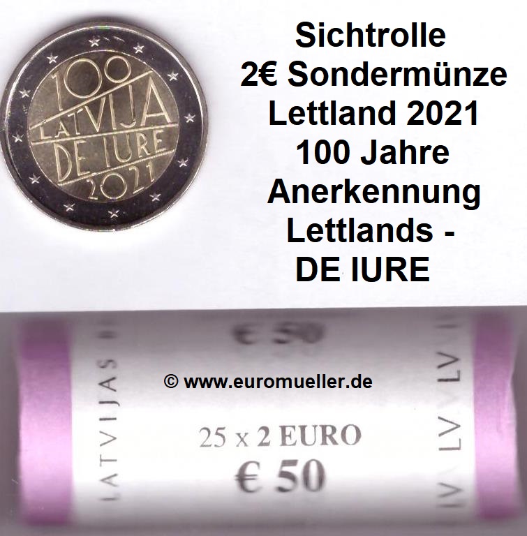Lettland Rolle...2 Euro Gedenkmünze 2021...Anerkennung / De Iure   