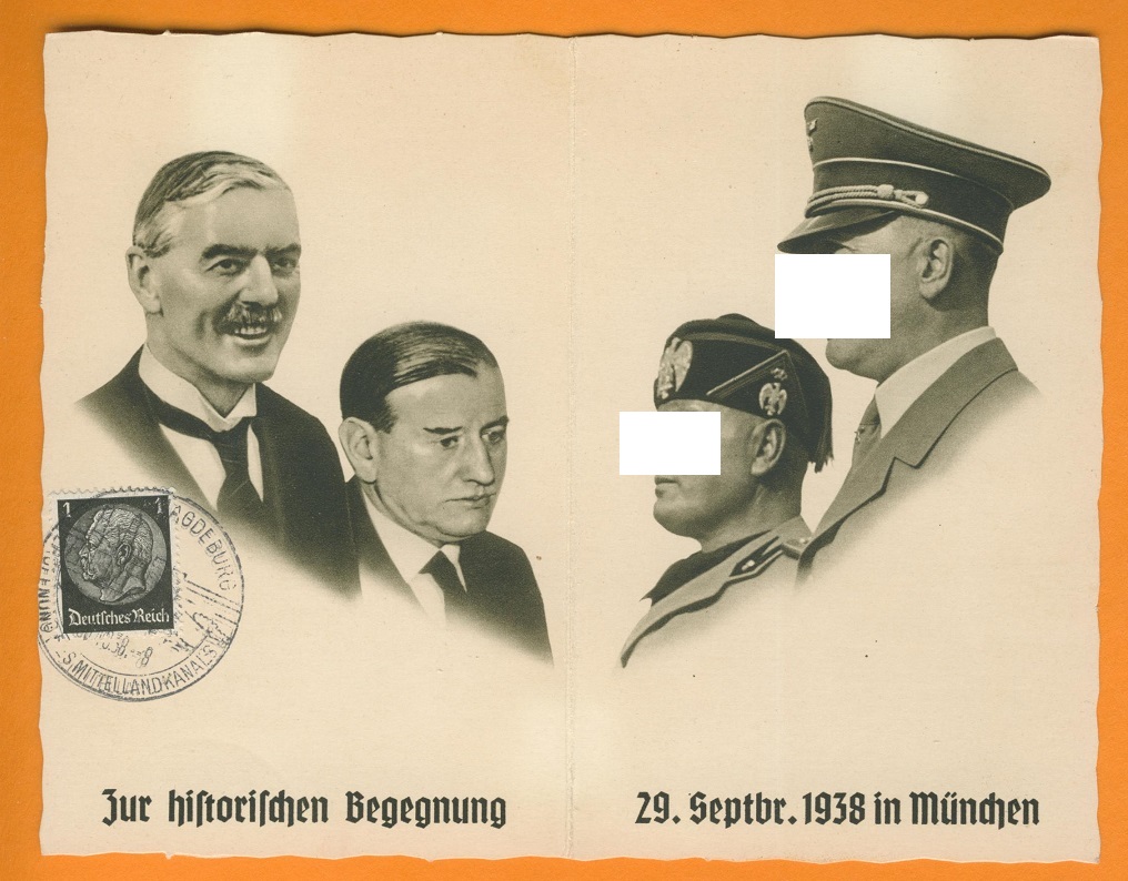  AK Deutsches Reich  doppelkarte Zur historischen Begegnung 29.September 1938 in München.   