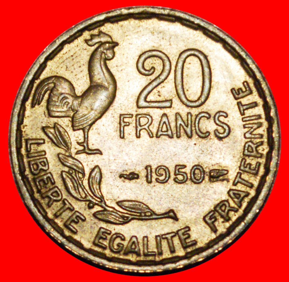  * HAHN (1950-1954): FRANKREICH ★ 20 FRANCS 1950! GEORGES GUIRAUD! ★OHNE VORBEHALT!   