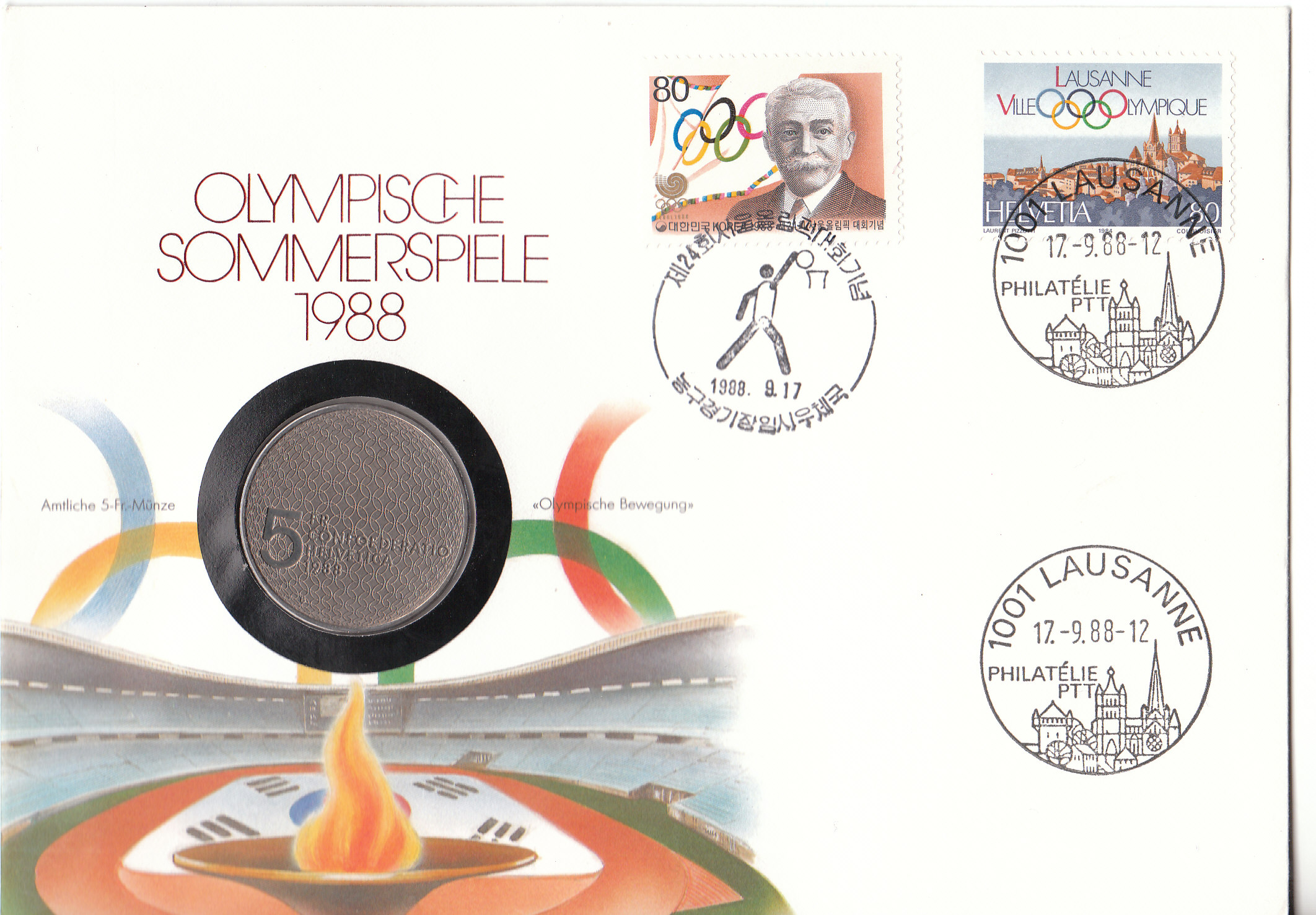  Numisbrief Olympische Sommerspiele 1988   b.   