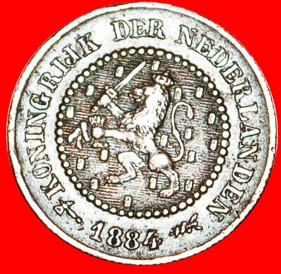  * RAMPANT LION (1878-1886): NETHERLANDS★1/2 CENT 1884! WILLIAM III 1849-1890 LOW START ★ NO RESERVE!   