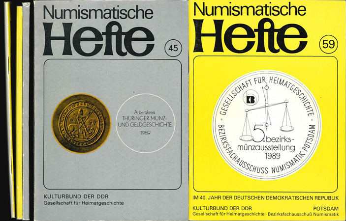  Kulturbund der DDR; Ges. für Heimatgeschichte; Numismatische Hefte Nr. 45, 57 und 59   