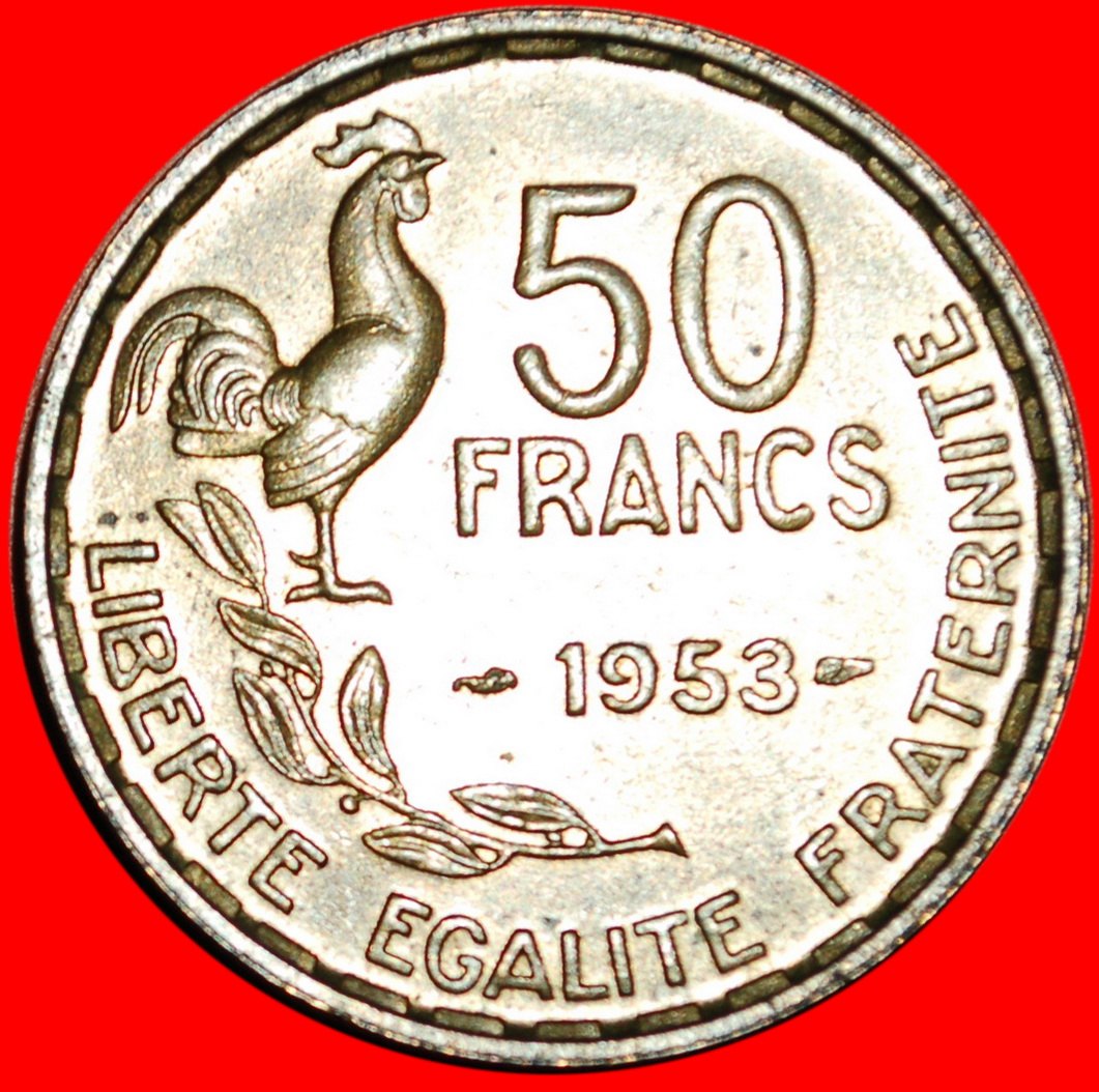  * COCK (1950-1958): FRANCE ★ 50 FRANCS 1953! MINT LUSTRE! LOW START ★ NO RESERVE!   