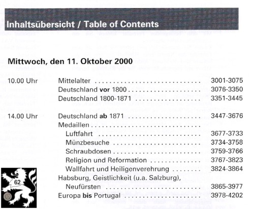  Gorny & Mosch (München) Auktion 106 (2000) Mittelalter - Neuzeit ua Sammlung KAGERER Indien   