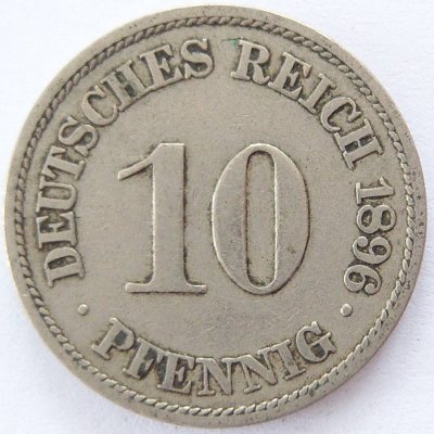  Deutsches Reich 10 Pfennig 1896 A K-N ss   