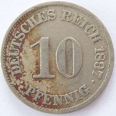  Deutsches Reich 10 Pfennig 1897 A K-N s+   