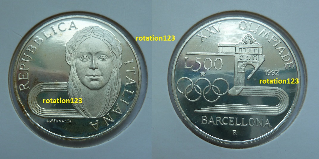  Italien 500 Lire 1992 PP **XXV. Olympiade Barcelona 1992** Max. 12.000 Ex.   
