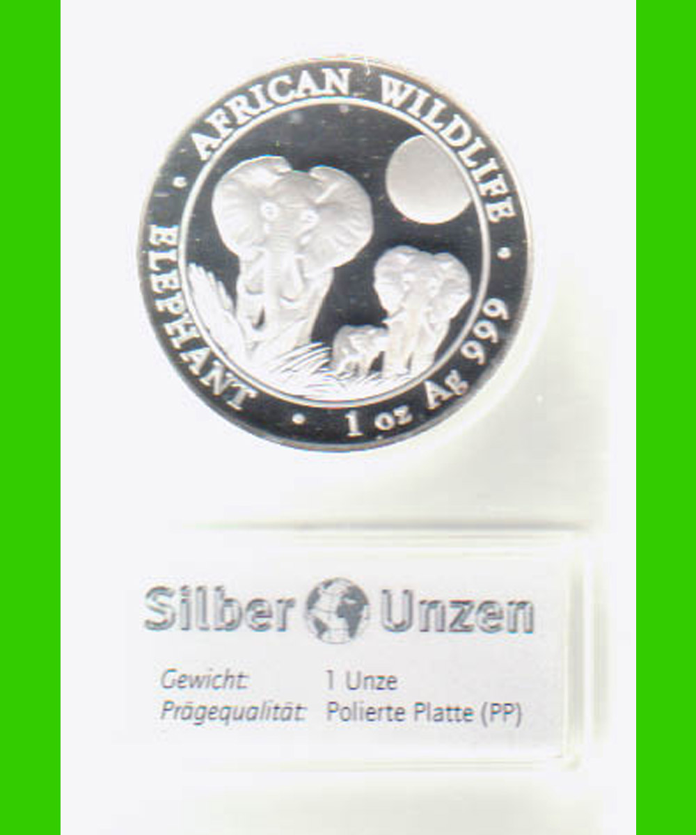  Somalia 100-Sh-Silbermünze *Wildlife - Elefant* 2014 *PP* 1oz Silber nur 5.000St!   