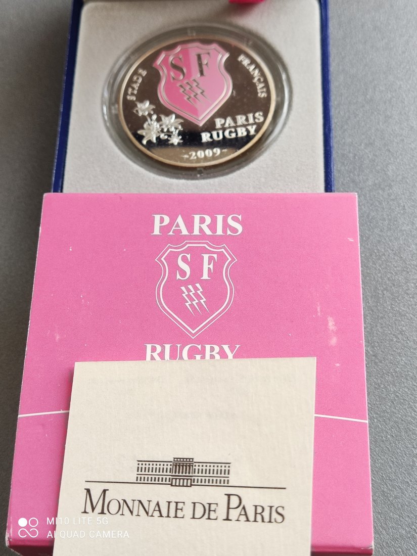  Frankreich 10 Euro Silber 2009 Rugby Club Stade Francais Paris   