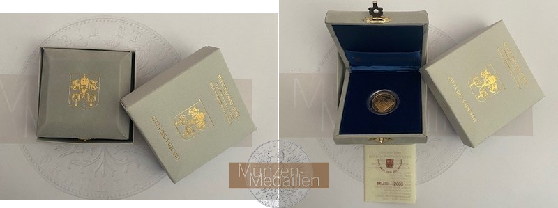  Vatican City,  20 Euro  „Die Geburt Mose“ 2003 MM-Frankfurt Feingewicht: 5,5g Gold  PP   