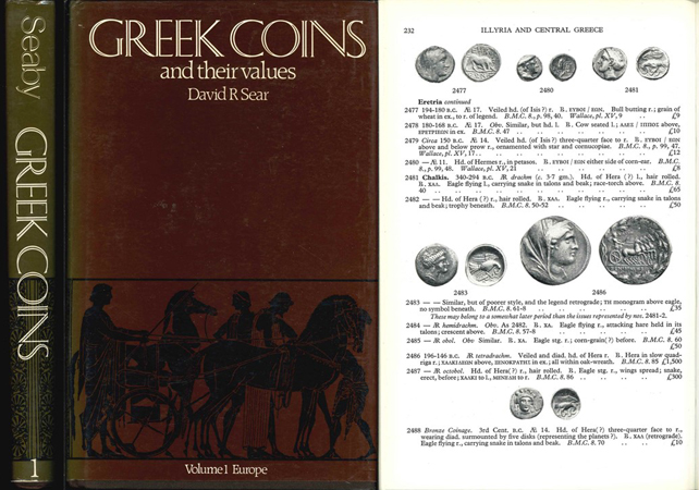 David R. Sear; Greek Coins and Their Values; Volume 1; London 1978   