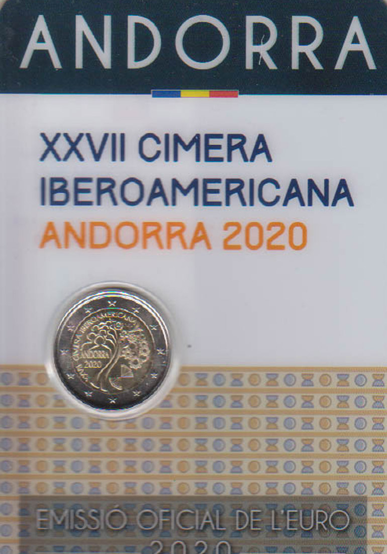  Offiz. 2 Euro-Sondermünze Andorra *XXVII. Iberoamerikanisches Gipfeltreffen* 2020   
