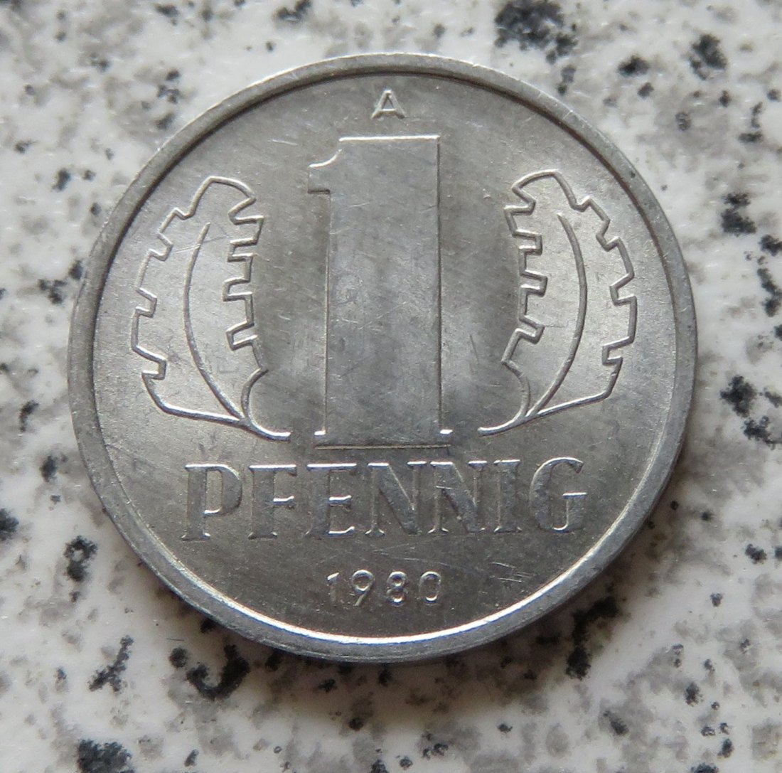  DDR 1 Pfennig 1980, Erhaltung   