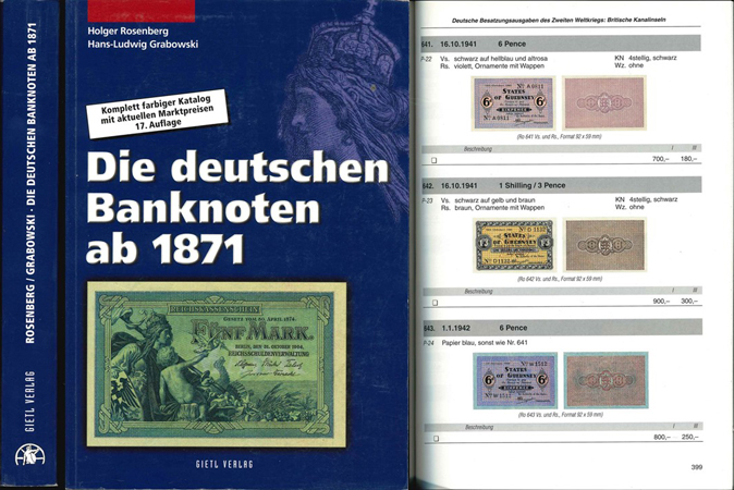  H. Rosenberg & H.L. Grabowski; Die deutschen Banknoten ab 1871; Regenstauf 2009   