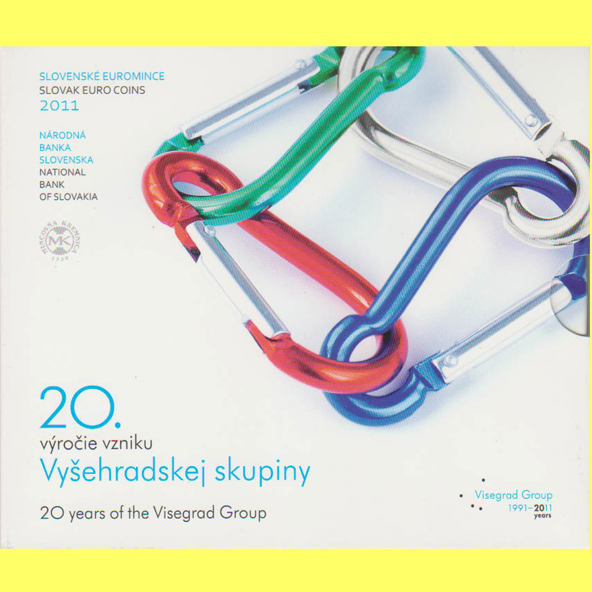  Offiz KMS Slowakei *Visegrad Gruppe* 2011 mit 2 €-Sonderm. 9M 5M nur im Folder nur 12.000St!   