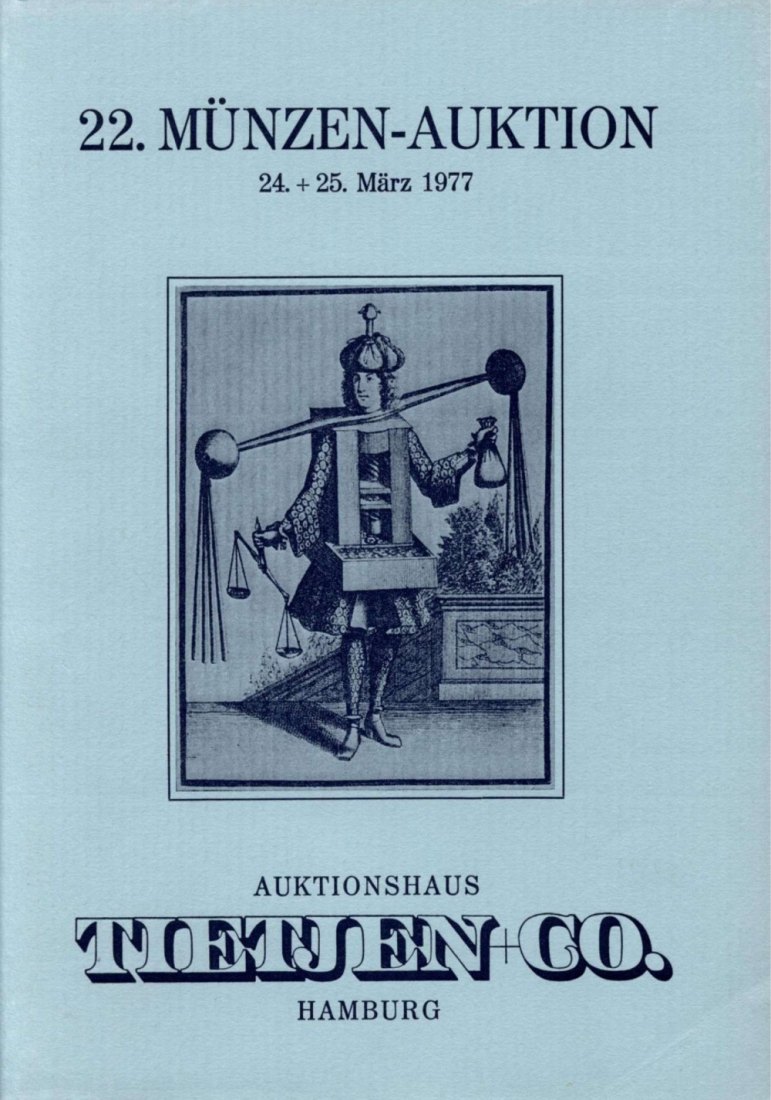  Tietjen (Hamburg) Auktion 22 (1977) Sammlung Hamburgische Medaillen / Norddeutscher Münzschatz 17 Jh   