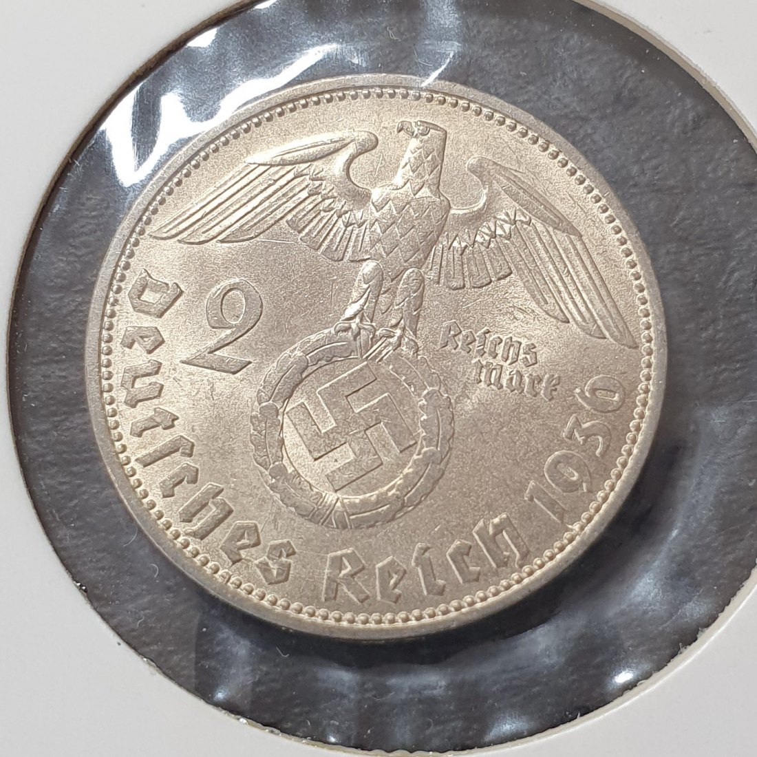  Drittes Reich 2 Reichsmark 1936 D Deutsches Reich Silber Münze ZUSTAND!   