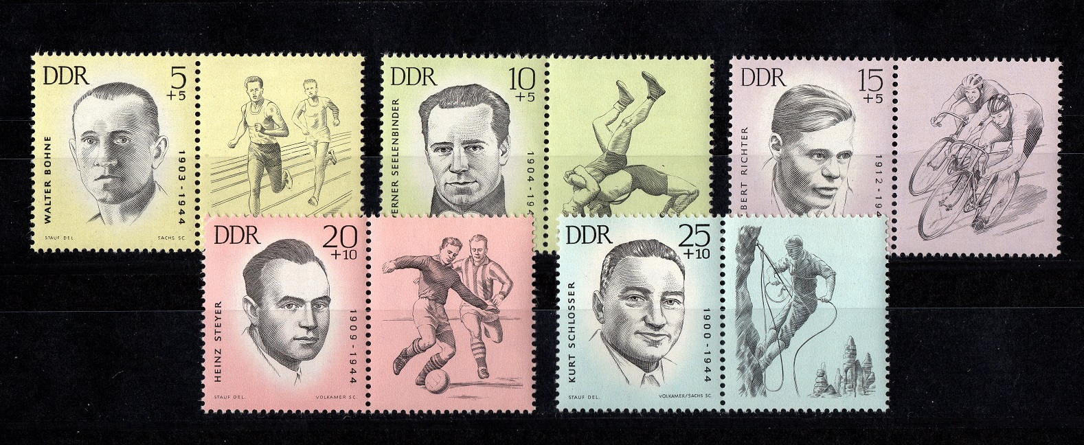  DDR 1963 Mi. 958-962 Kompl.Satz (5 Werte mit Zf.) **Postfrisch / Mi 4,50 €   