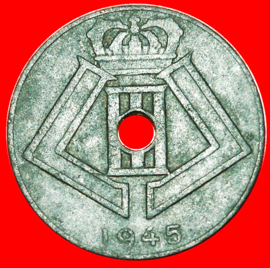  * OCCUPATION BY GERMANY ~ DUTCH LEGEND: BELGIUM★10 CENTIMES 1945★LEOPOLD III★LOW START ★ NO RESERVE!   