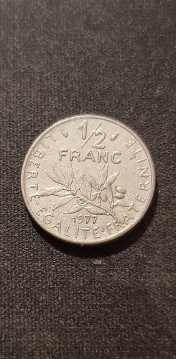  Frankreich 1/2 Franc 1977 Umlauf   