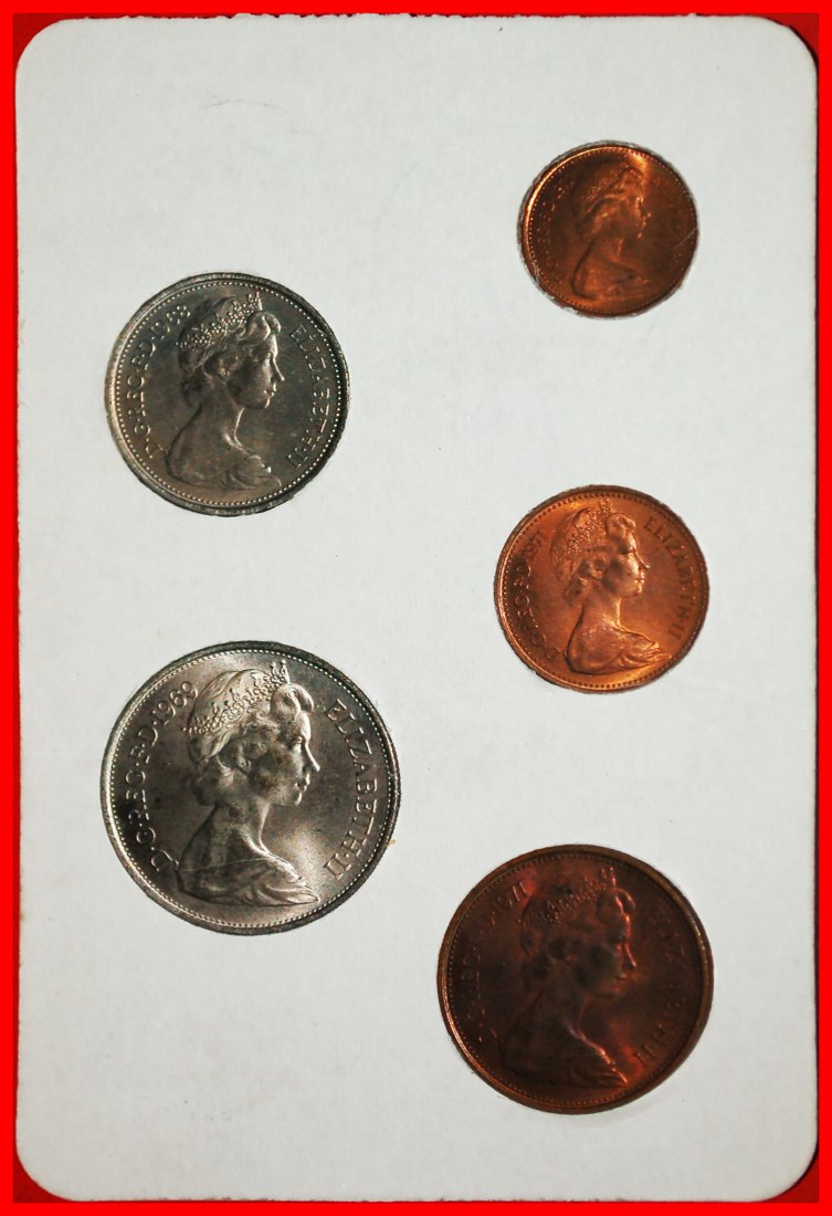  * SET 1969-1971: UNITED KINGDOM★ BRITAIN'S FIRST DECIMAL COINS UNC (5 COINS)★LOW START ★ NO RESERVE!   
