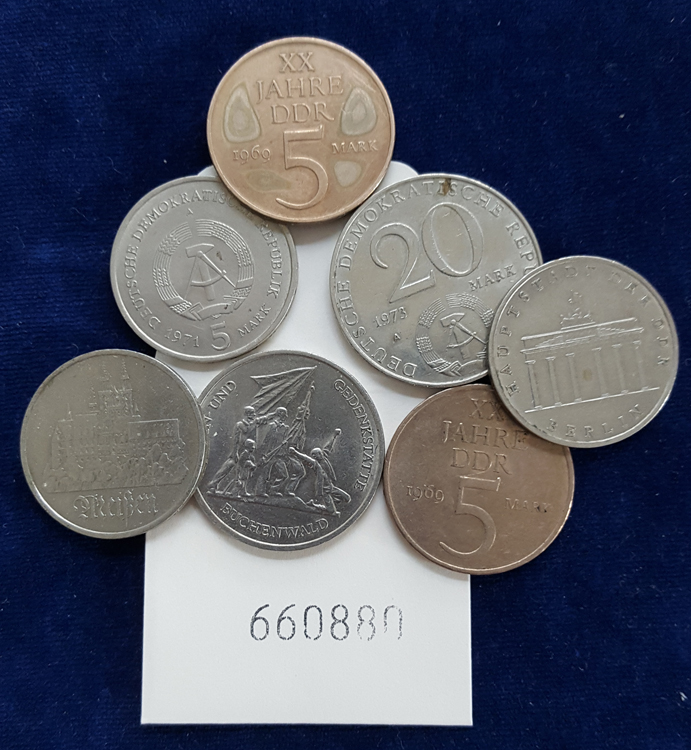  DDR; 7 Kleinmünzen   