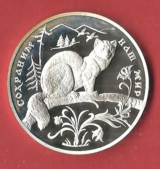  Russland 3 Rubel 1994 Zobel PP 34,88 Gr. Silber Münzenankauf Koblenz Frank Maurer p32   