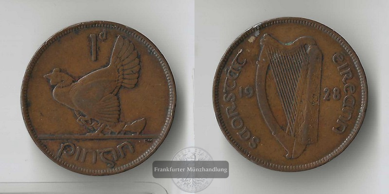  Irland 1 Pingin 1928  FM-Frankfurt  Bronze   