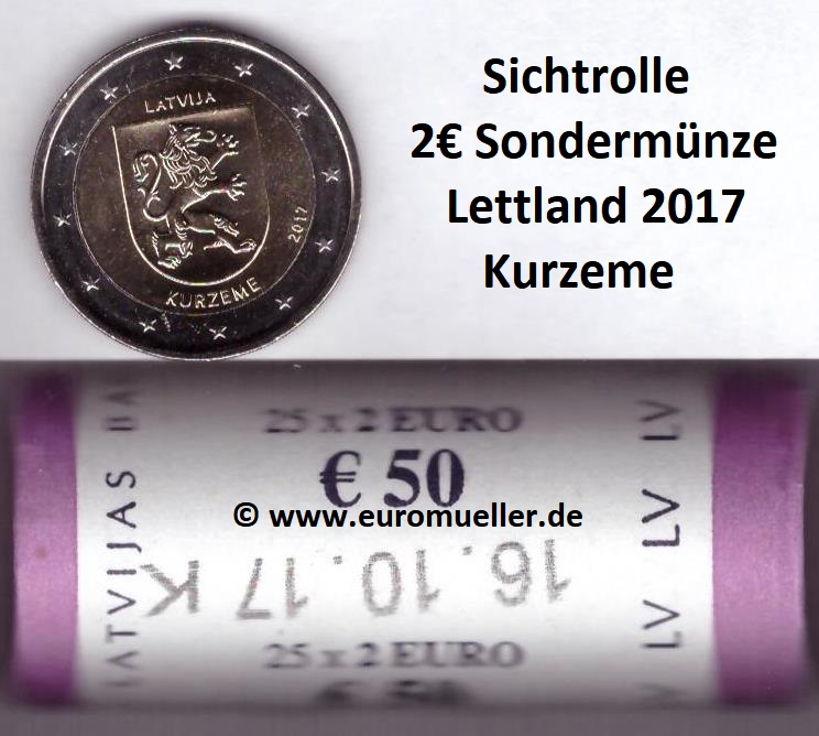 Lettland Rolle...2 Euro Gedenkmünze 2017...Kurzeme   