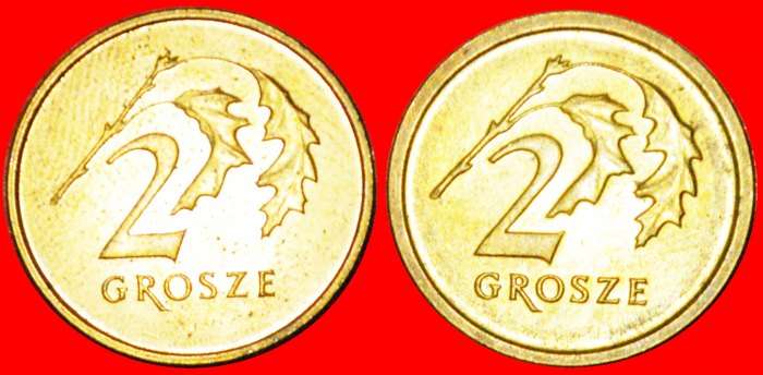  * GREAT BRITAIN & POLAND: POLAND ★ 2 GROSHES 2014 BOTH TYPES MINT LUSTRE!★LOW START ★ NO RESERVE!   