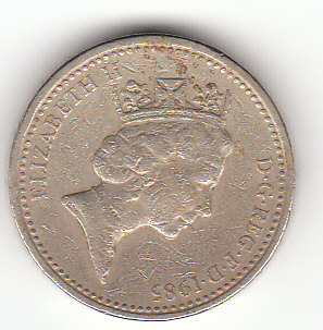  1Pound  Großbritannien 1985 (F032)b,   