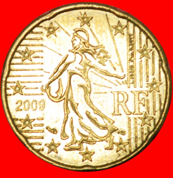  * SPANISCHE BLUMEE: FRANKREICH ★ 20 EURO CENT 2009 NORDISCHES GOLD ~ SÄER FEHLER!★OHNE VORBEHALT!   