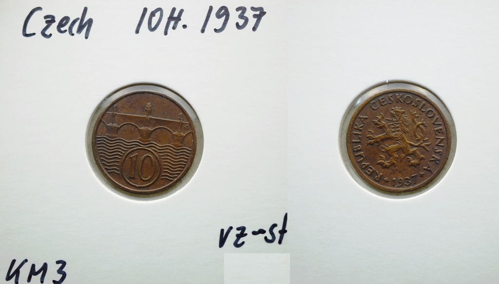  Tschechien 10 Heller 1937   