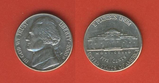  USA 5 Cents 2000 D   