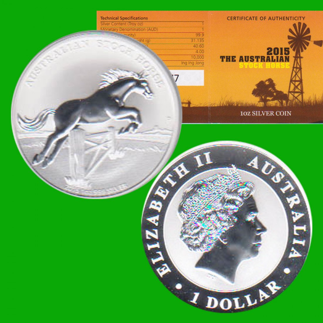  Australien 1$ Silbermünze *Stock Horse* 2013 1oz Silber nur 10.000 Stück!   