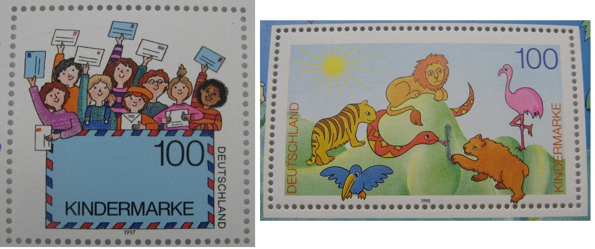  1995/1997, Germany, 2 pcs philatelic sheets: For us children 1995,1997   