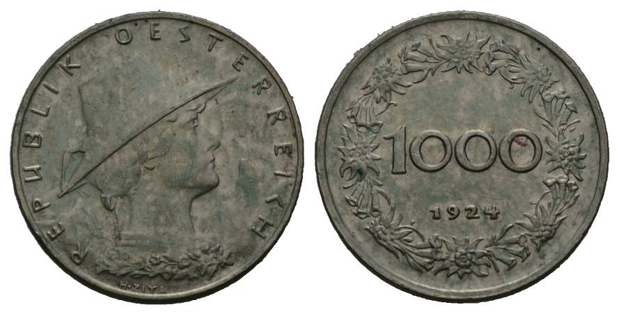  Österreich; 1000 Kronen 1924; Erste Republik (1919–1934)   