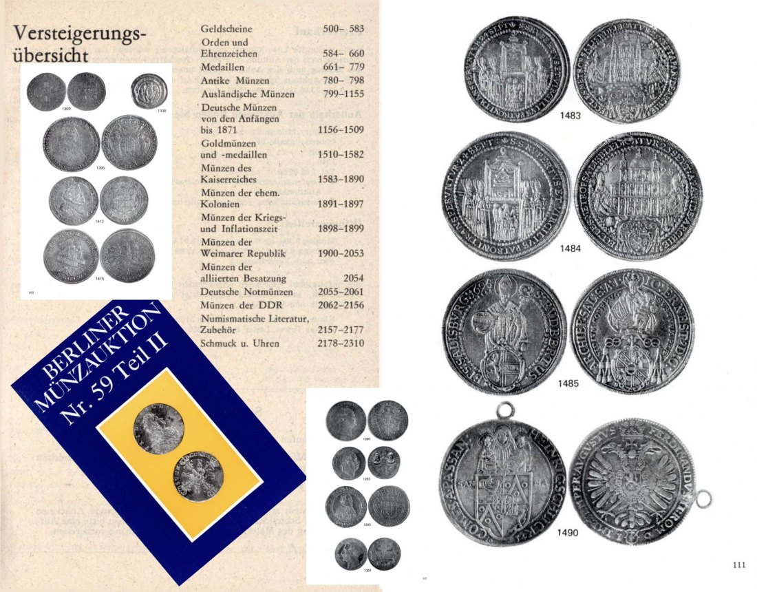  Staatlicher Kunsthandel der DDR / Reihe BERLINER Münzauktion Auktion 59 Teil 2 (1987) Münzen etc.   