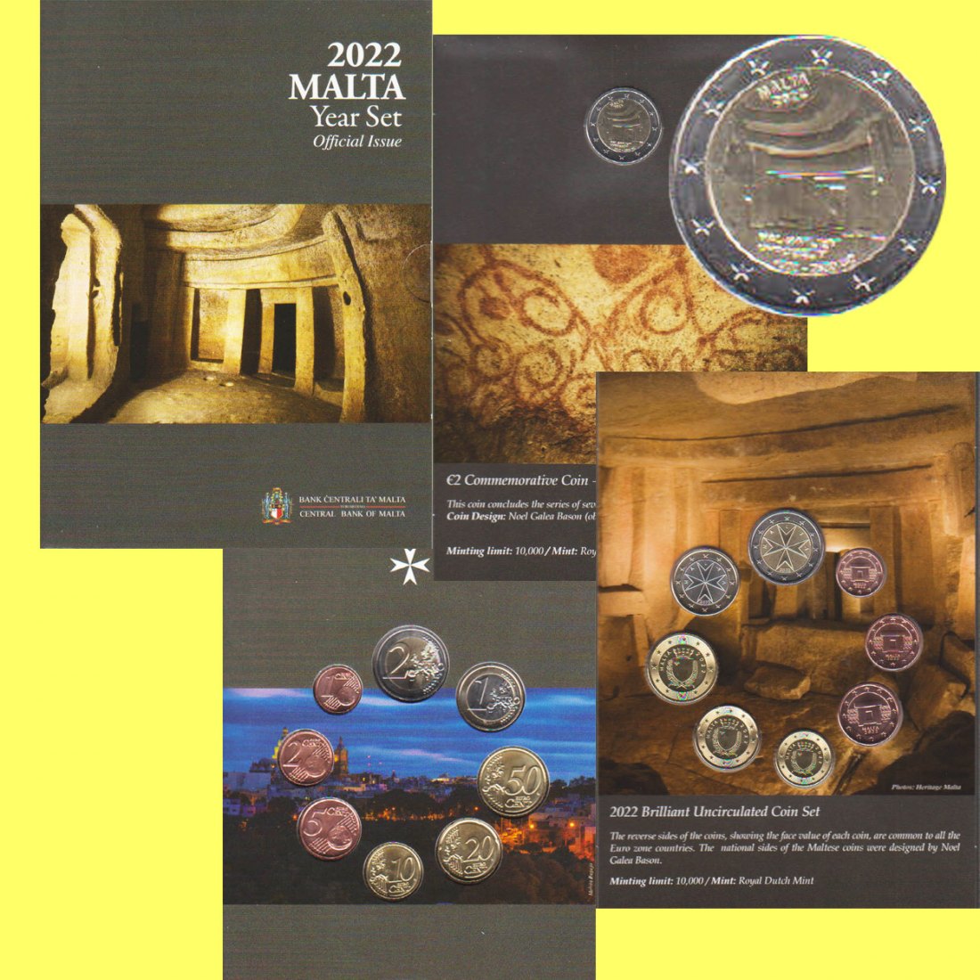  Offiz KMS Malta *Hal Saflieni Hypogeum Tempel* 2022 mit 2€-Sondermünze 9M nur 10.000St!   