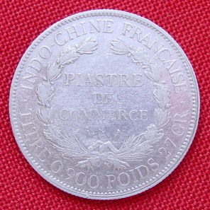  Frankreich-Indochina : 1 Piaster 1925. Große Silbermünze. KM 5a.1./ !Siehe bitte Versandbedingungen   