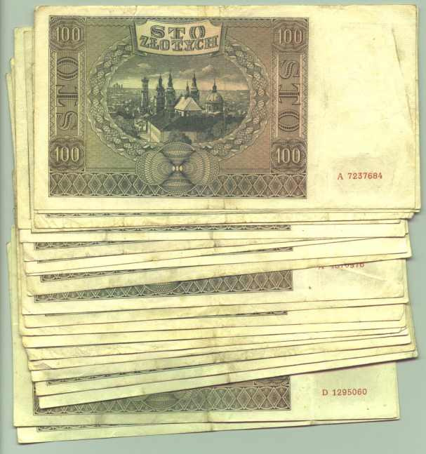  22 x Original-Banknoten zu je 100 Zloty Polen 1941 (intern 1028173)   