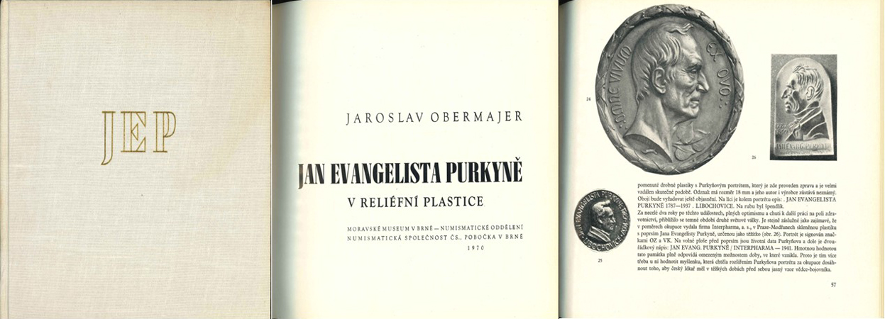  Obermajer, Jaroslav. Jan Evangelista Purkyne v reliefni plastice. Brünn 1970. 95 Seiten   