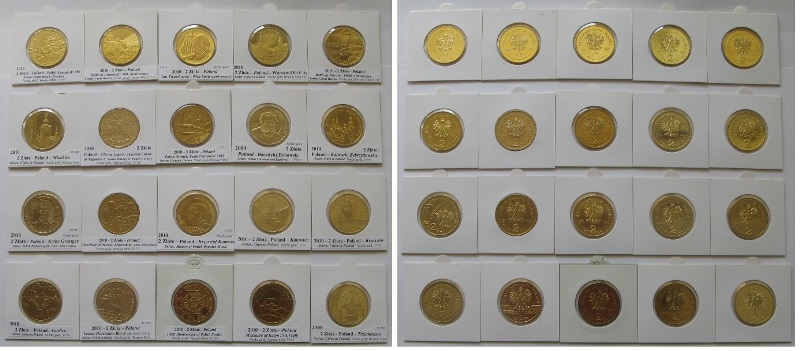  2010, complete issue series of Polish commemorative 2 Złoty-coins (20 pcs)   