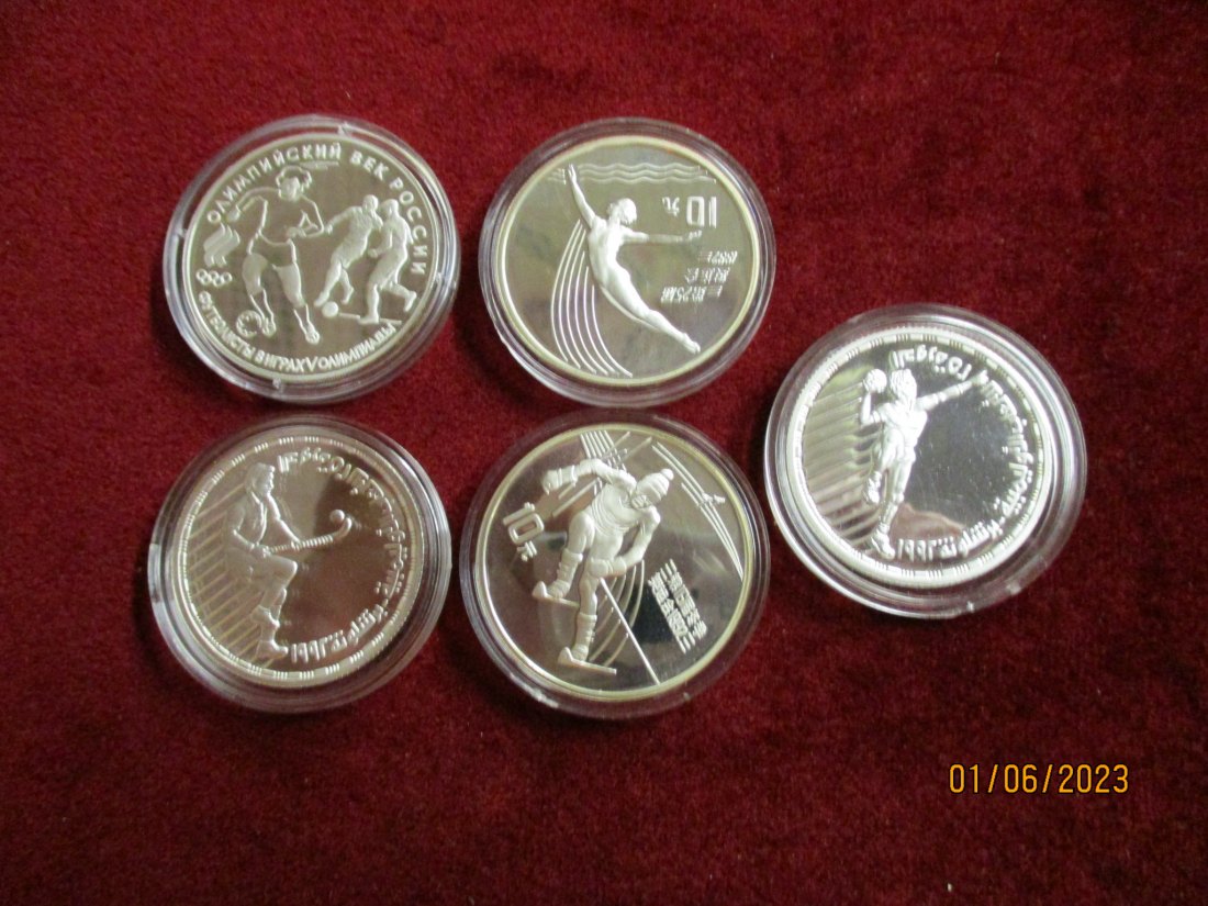  Lot Sammlung Münzen Olympische Spiele Silbermünzen 900er Silber /5   
