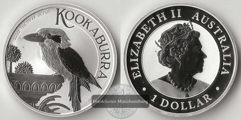  Australien,  1 Dollar  2022  Kookaburra FM-Frankfurt  Feinsilber: 31,1g   