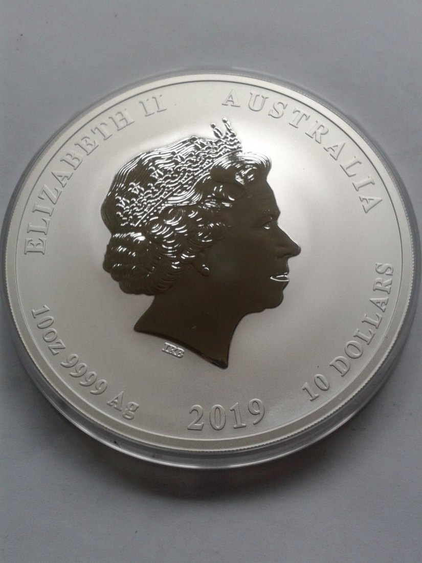  Original 10$ 2019 Australien Lunar Schwein 10 Unzen Silber 9999er 10 Dollars 2019 Lunar Schwein   