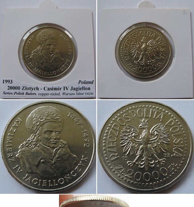  1993, Polen, 20000 Zloty-Gedenkmünze: Kasimir IV. Jagiellon   