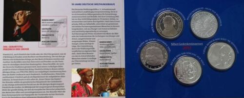 10 € Silber-Gedenkmünzenset 2012 - SPIEGELGLANZ -   